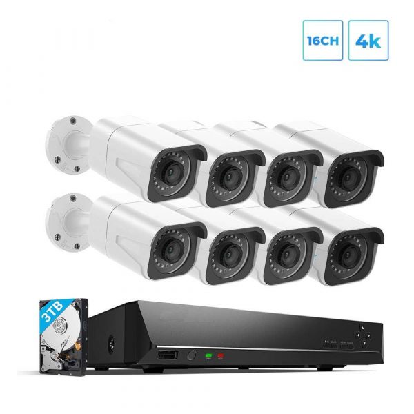 Bedacamstore-Système de 8 caméras de surveillance 8MP 4K Ultra HD 16 voies PoE-1 384,63 € Livraison gratuite